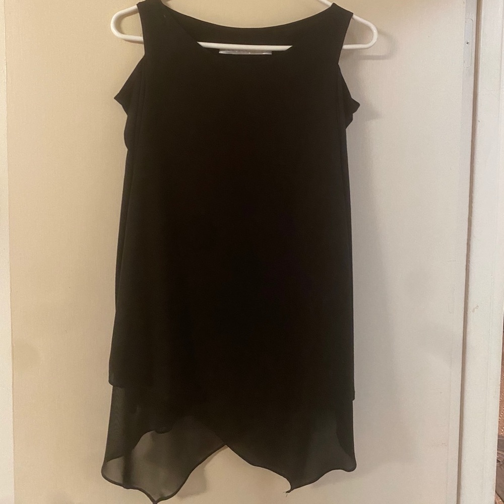 Lola & Sophie 💎 Chiffon Cold Shoulder Top NWOT XS